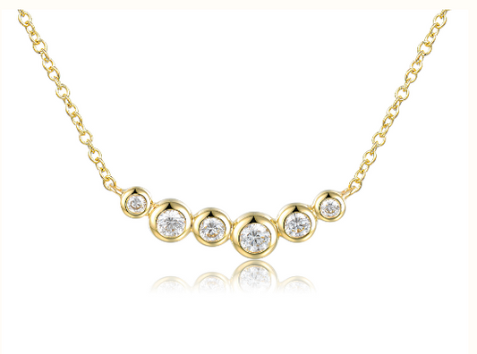 Rubover Set Six Stone Diamond Necklace