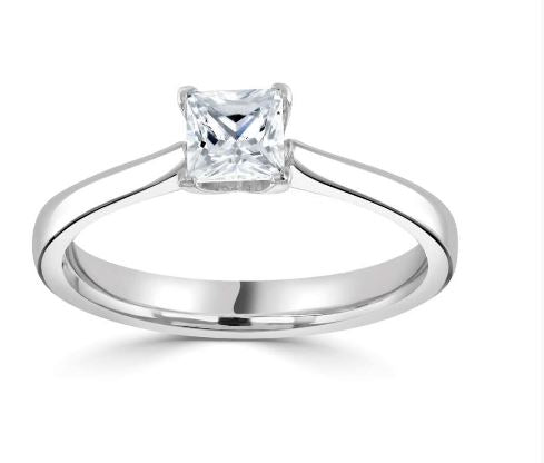 Claw Set Princess Cut Solitaire Ring
