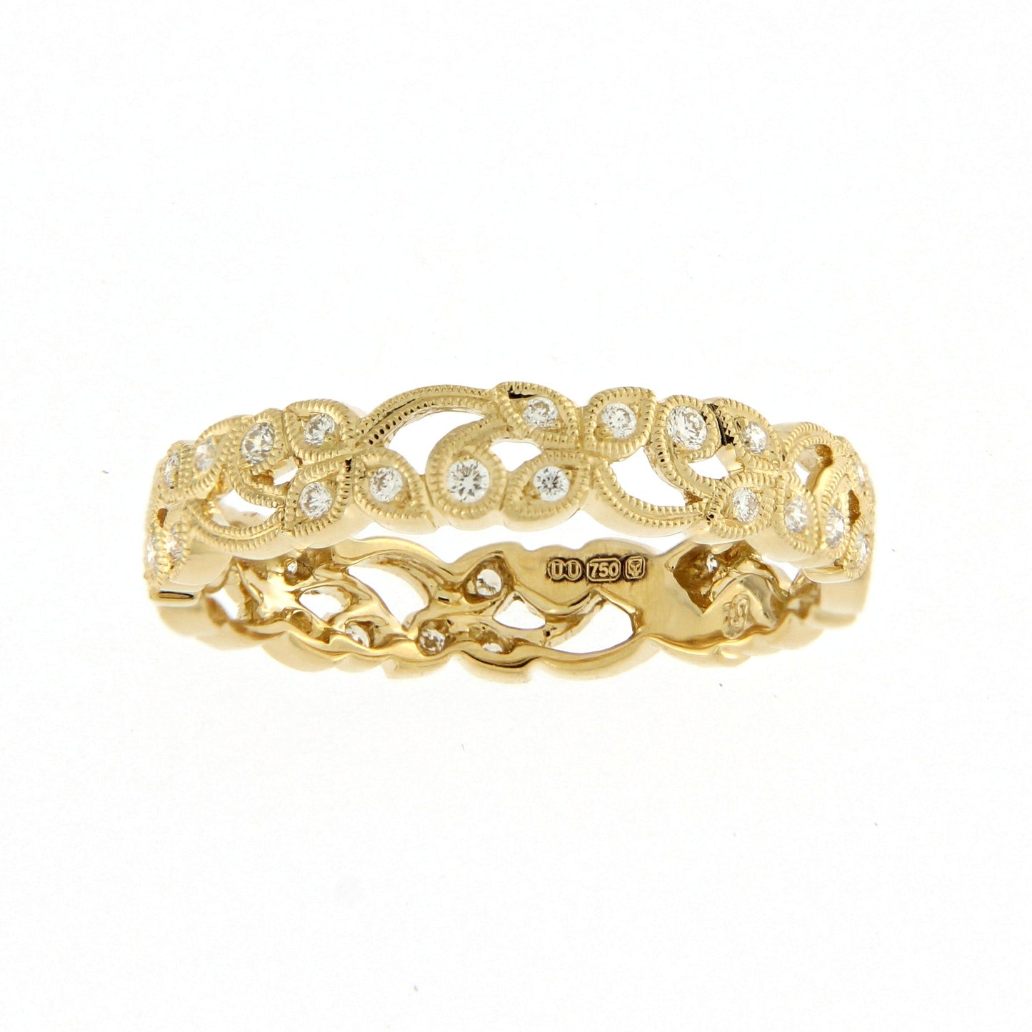 Ungar & Ungar Round Brilliant Cut Diamond Floral Ring