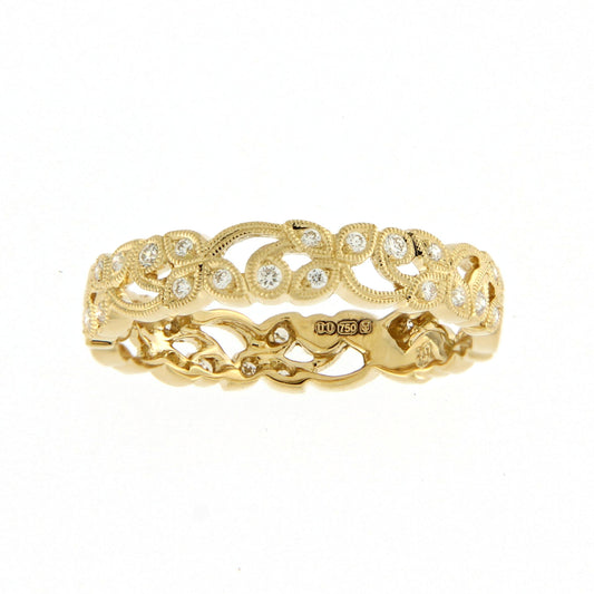 Ungar & Ungar Round Brilliant Cut Diamond Floral Ring