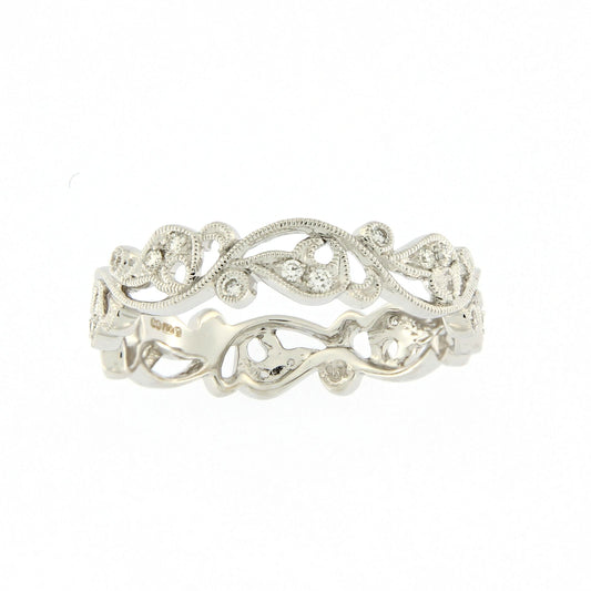 Ungar & Ungar Round Brilliant Cut Diamond Broderie Ring