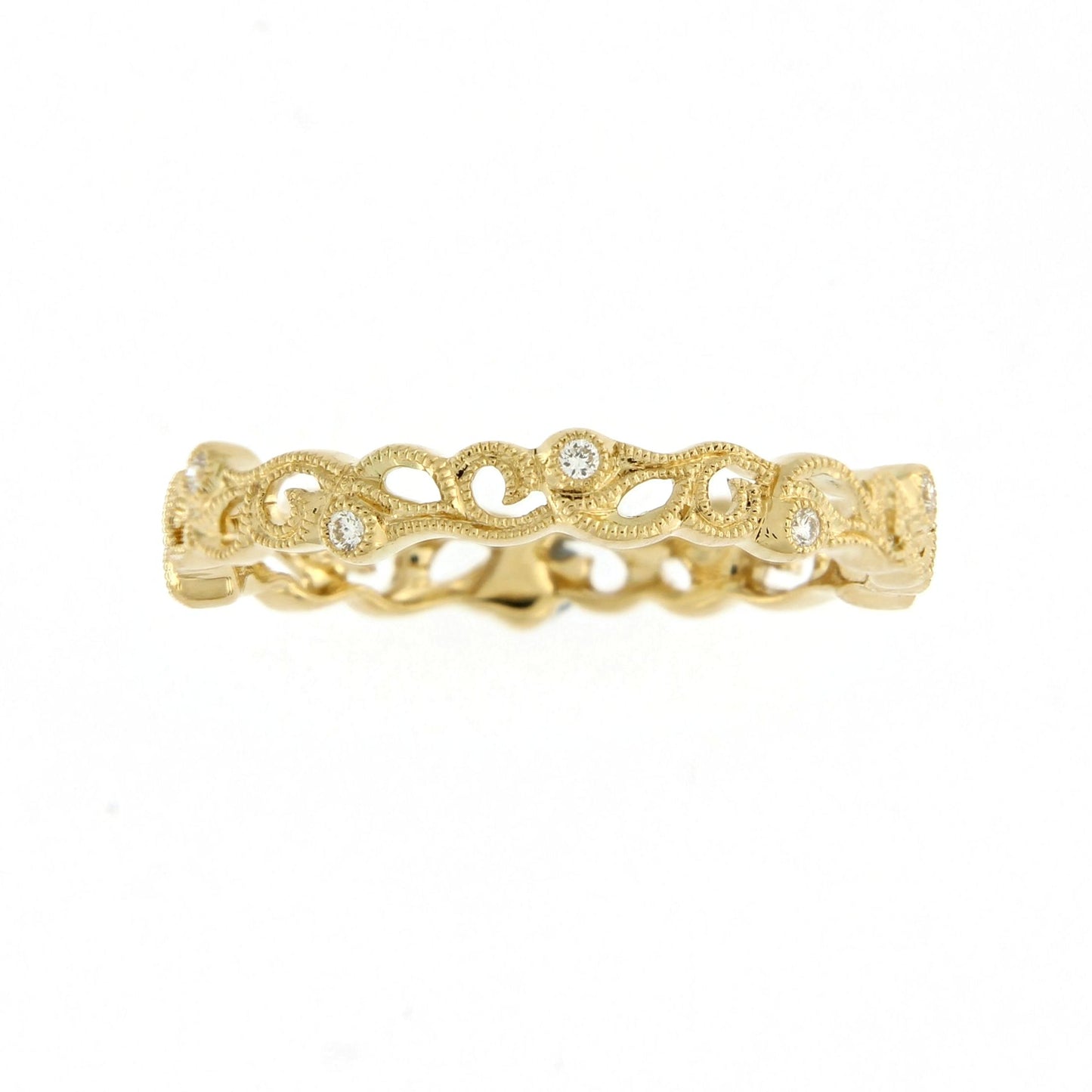 Ungar & Ungar Round Brilliant Cut Diamond Open Vine Ring