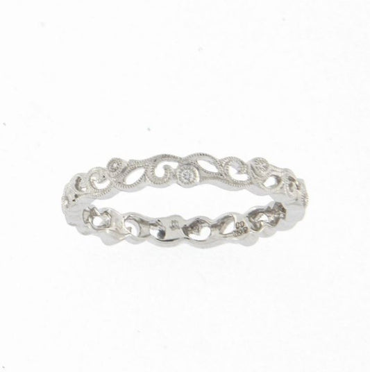 Ungar & Ungar Round Brilliant Cut Diamond Open Vine Ring