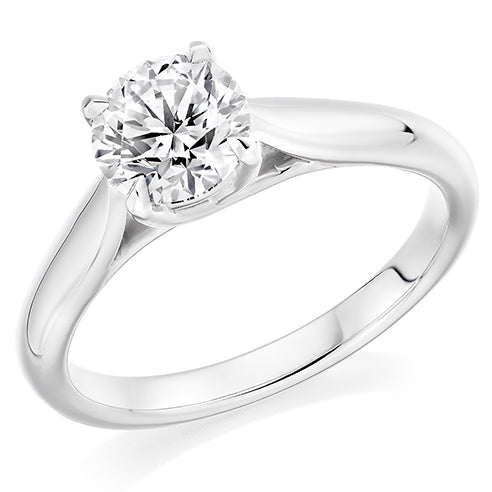 Four Claw Set Round Brilliant Cut Lab Grown Diamond Solitaire Ring