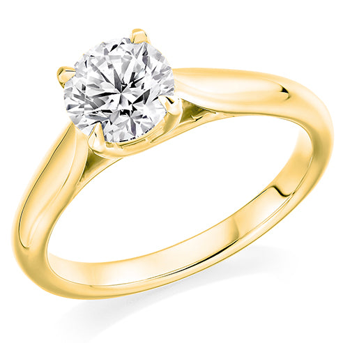 Four Claw Set Round Brilliant Cut Lab Grown Diamond Solitaire Ring