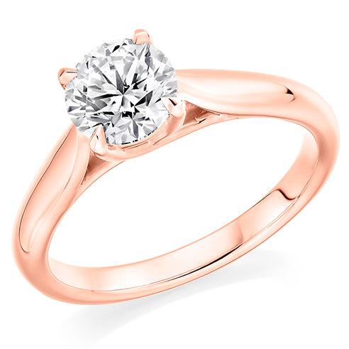 Four Claw Set Round Brilliant Cut Lab Grown Diamond Solitaire Ring