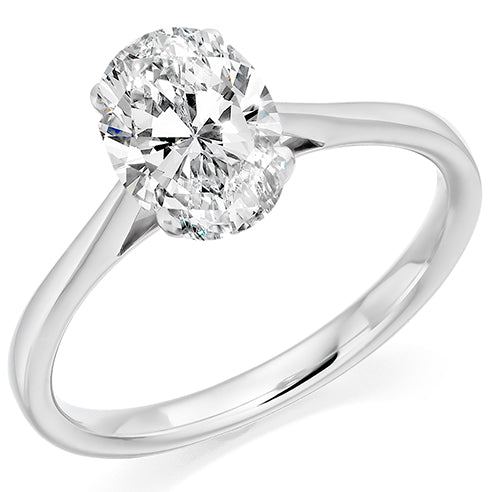 Claw Set Oval Cut Lab Grown Diamond Solitaire Ring
