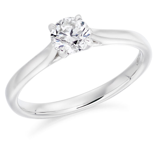 Claw Set Round Brilliant Cut Solitaire Ring