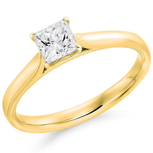 Claw Set Princes Cut Solitaire Ring