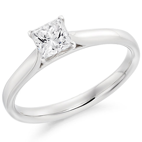 Claw Set Princes Cut Solitaire Ring