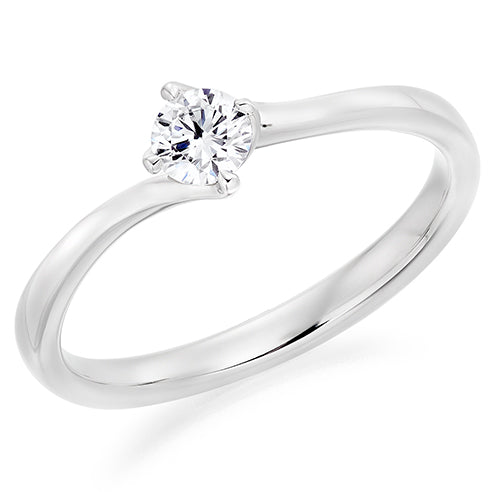 Claw Set Round Brilliant Cut Solitaire Ring