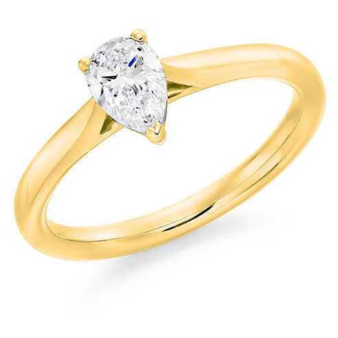 Claw Set Pear Cut Solitaire Ring
