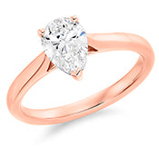 Four Claw Set Pear Cut Lab Grown Diamond Solitaire Ring