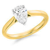 Four Claw Set Pear Cut Lab Grown Diamond Solitaire Ring