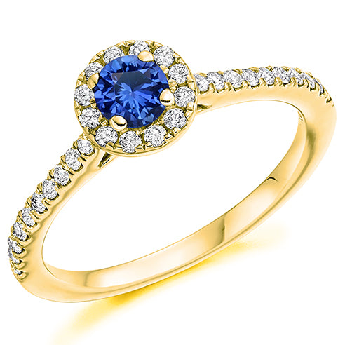 Round Brilliant Cut Sapphire Cluster Ring