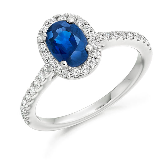 Oval Cut Sapphire Cluster Ring