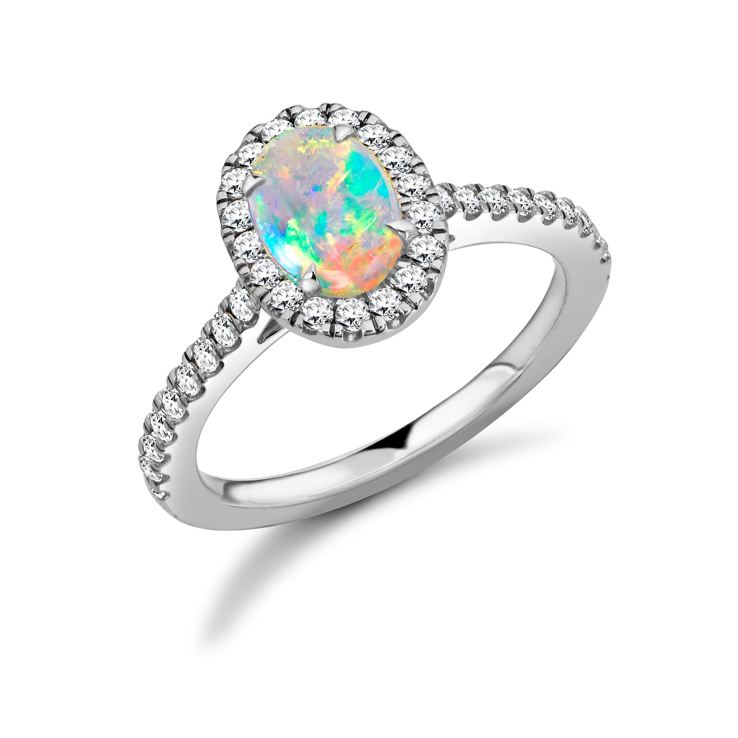 Oval Cut Opal Cluster Ring