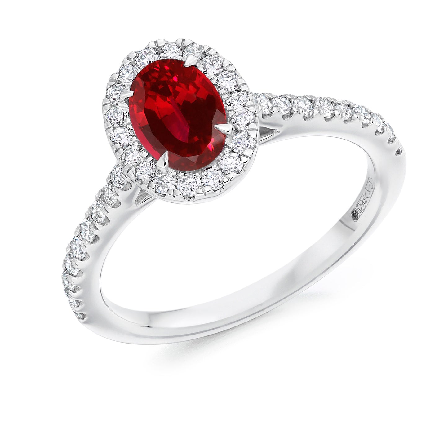 Oval Cut Ruby Cluster Ring