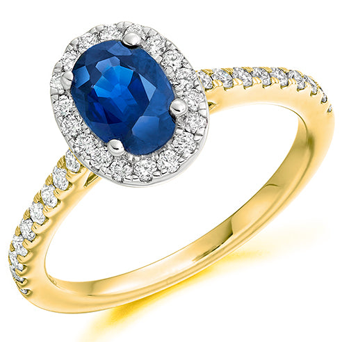 Oval Cut Sapphire Cluster Ring