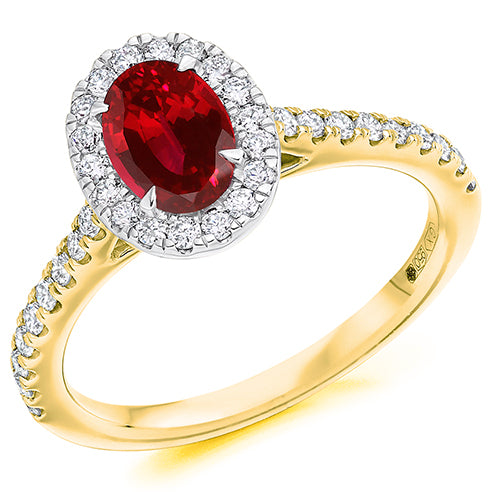 Oval Cut Ruby Cluster Ring