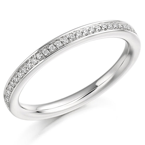 Round Brilliant Cut Diamond Grain Set Half Eternity