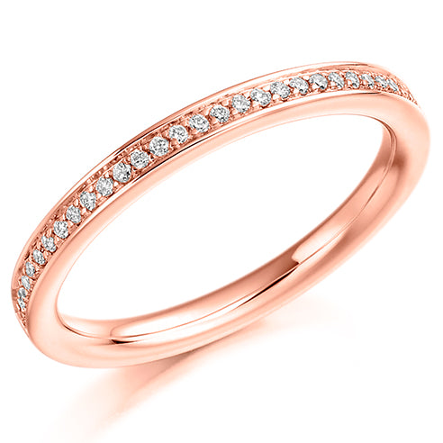Round Brilliant Cut Diamond Grain Set Half Eternity