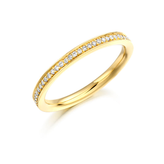 Round Brilliant Cut Diamond Grain Set Half Eternity
