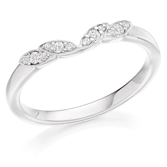 Round Brilliant Diamond Curved and Shaped Style Half Eternity Ring
