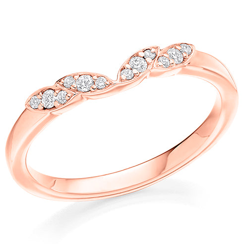 Round Brilliant Diamond Curved and Shaped Style Half Eternity Ring