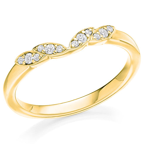 Round Brilliant Diamond Curved and Shaped Style Half Eternity Ring