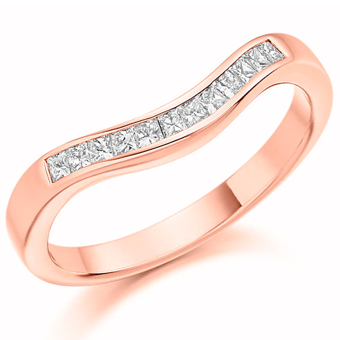 Princess Cut Channel Set Shaped Eternity Ring