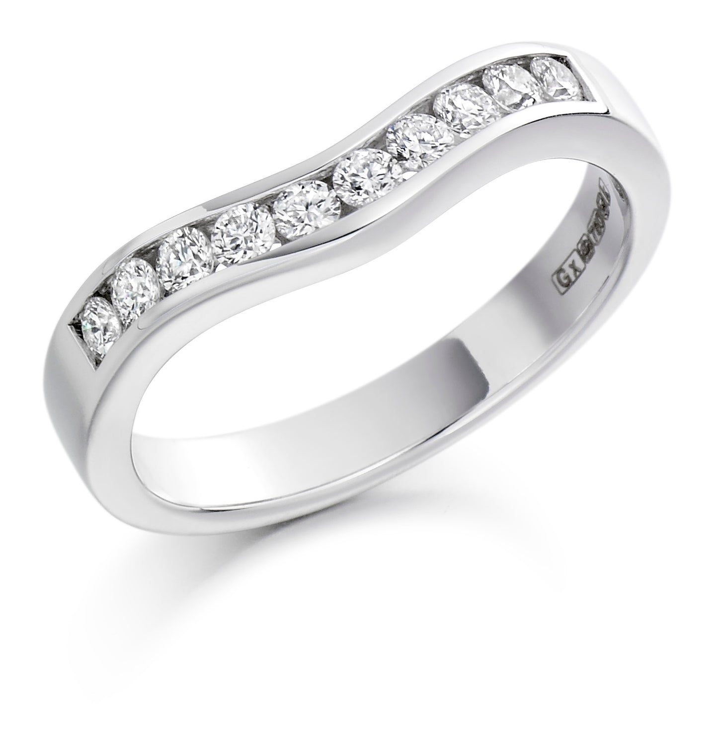 Round Brilliant Cut Channel Set Shaped Eternity Ring