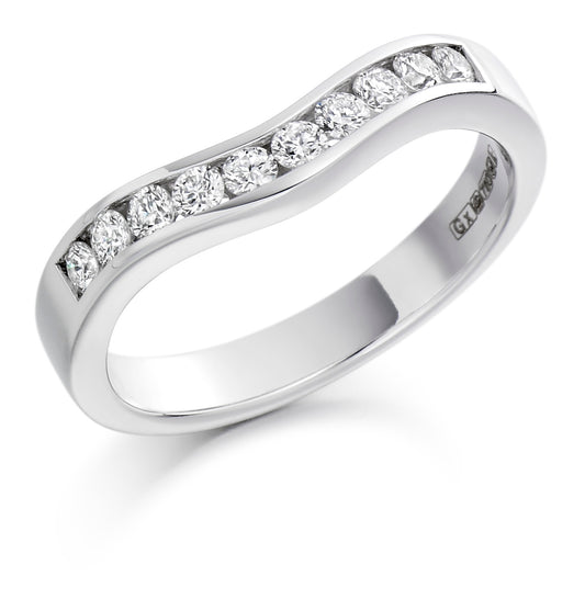 Round Brilliant Cut Channel Set Shaped Eternity Ring