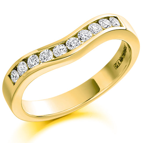 Round Brilliant Cut Channel Set Shaped Eternity Ring