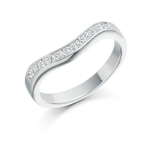 Shaped Princess Cut Channel Set Eternity Ring