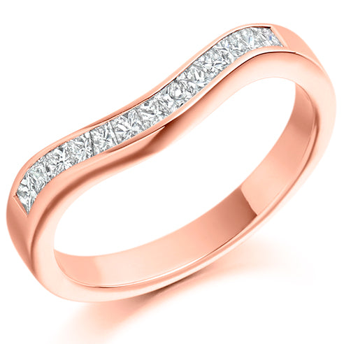 Shaped Princess Cut Channel Set Eternity Ring