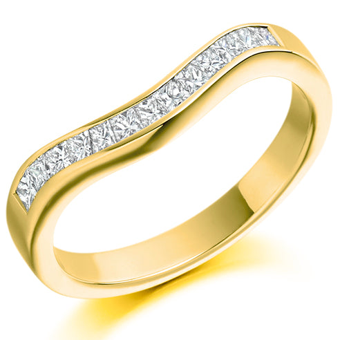 Shaped Princess Cut Channel Set Eternity Ring
