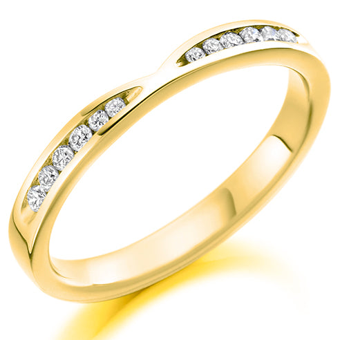 Round Brilliant Cut Channel Set Shaped Eternity Ring