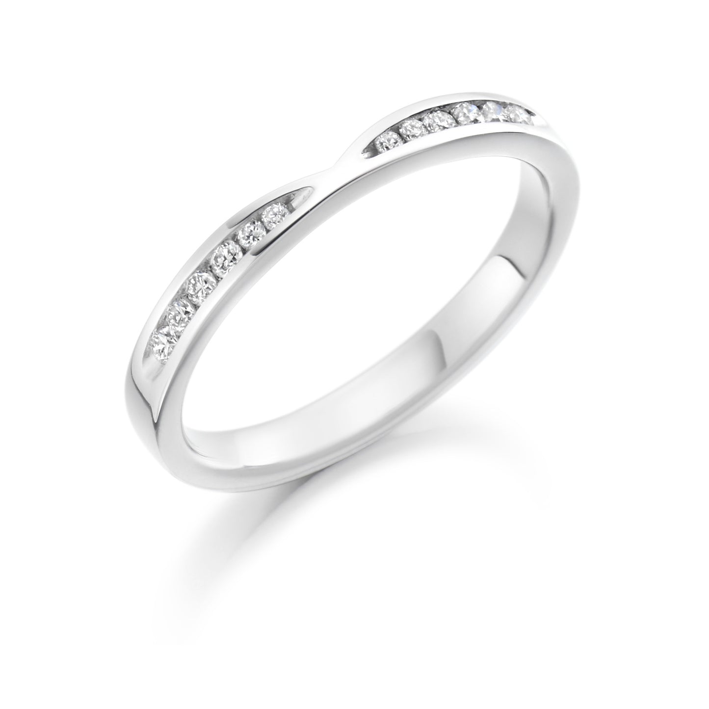 Round Brilliant Cut Channel Set Shaped Eternity Ring
