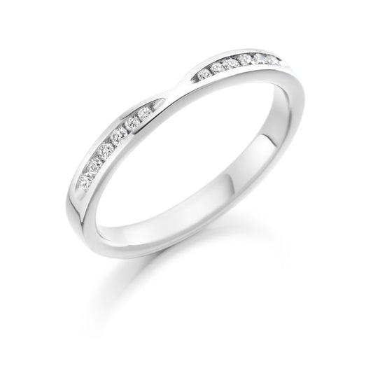 Round Brilliant Cut Channel Set Shaped Eternity Ring
