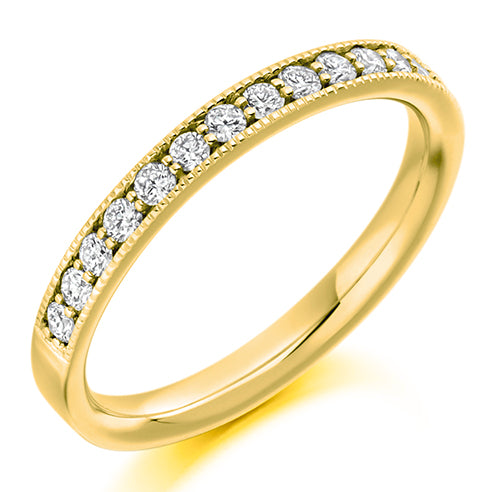 Round Brilliant Cut Grain Set Half Eternity Ring