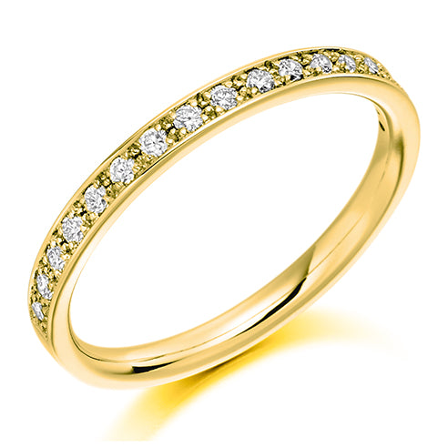 Round Brilliant Cut Grain Set Half Eternity Ring