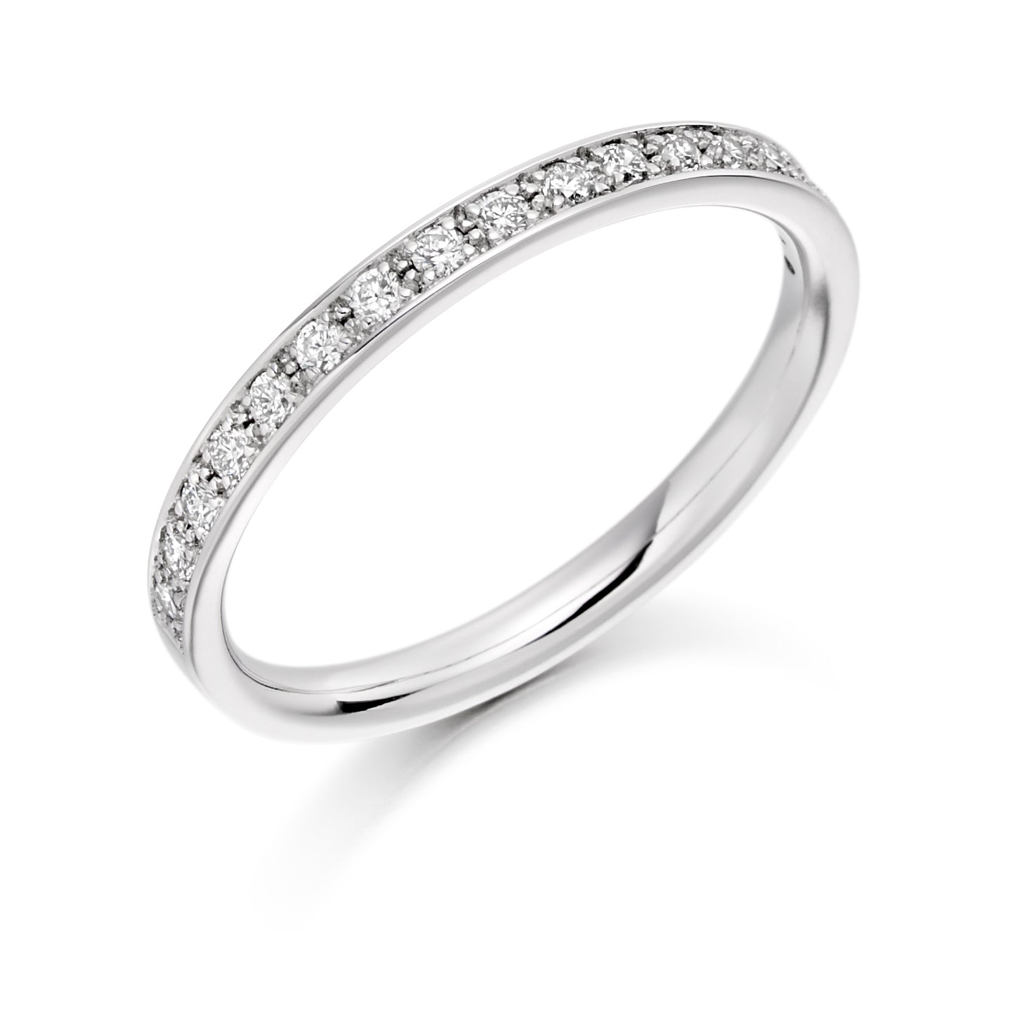 Round Brilliant Cut Grain Set Half Eternity Ring