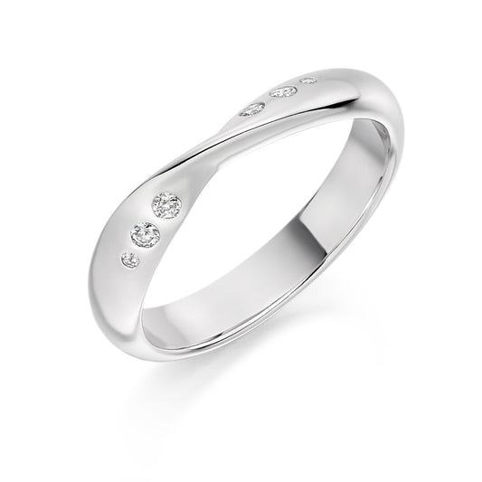 Round Brilliant Cut Flush Set Shaped Eternity Ring