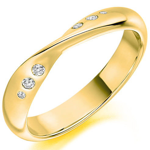 Round Brilliant Cut Flush Set Shaped Eternity Ring