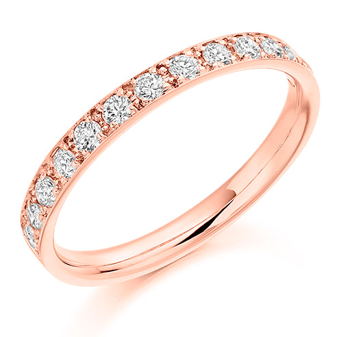 Round Brilliant Cut Grain Set Half Eternity Ring