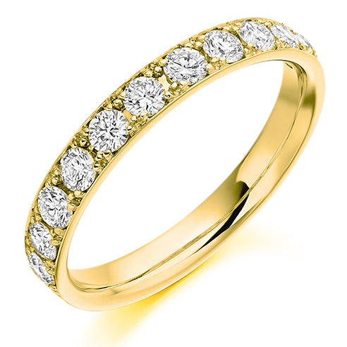 Round Brilliant Cut Grain Set Half Eternity Ring