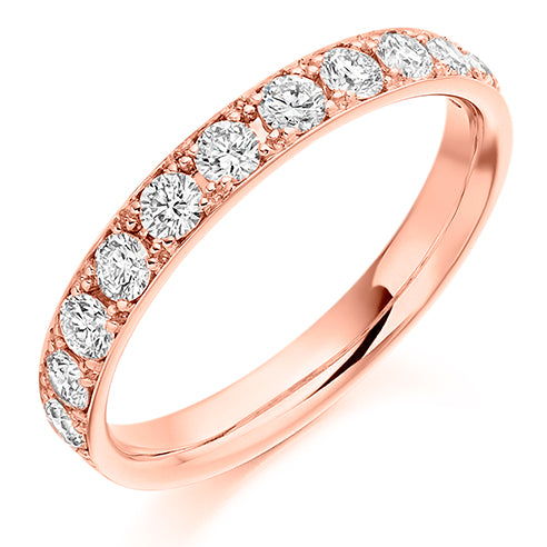 Round Brilliant Cut Grain Set Half Eternity Ring