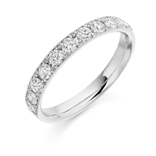 Round Brilliant Cut Grain Set Half Eternity Ring