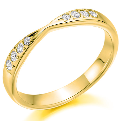 Round Brilliant Cut Grain Set Shaped Eternity Ring